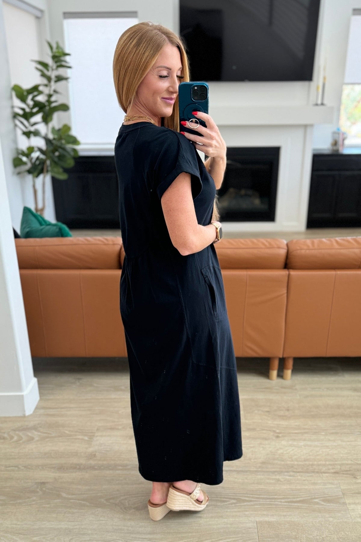 Modern Maritime Shift Maxi Dress in Black-Dresses-Villari Chic, women's online fashion boutique in Severna, Maryland