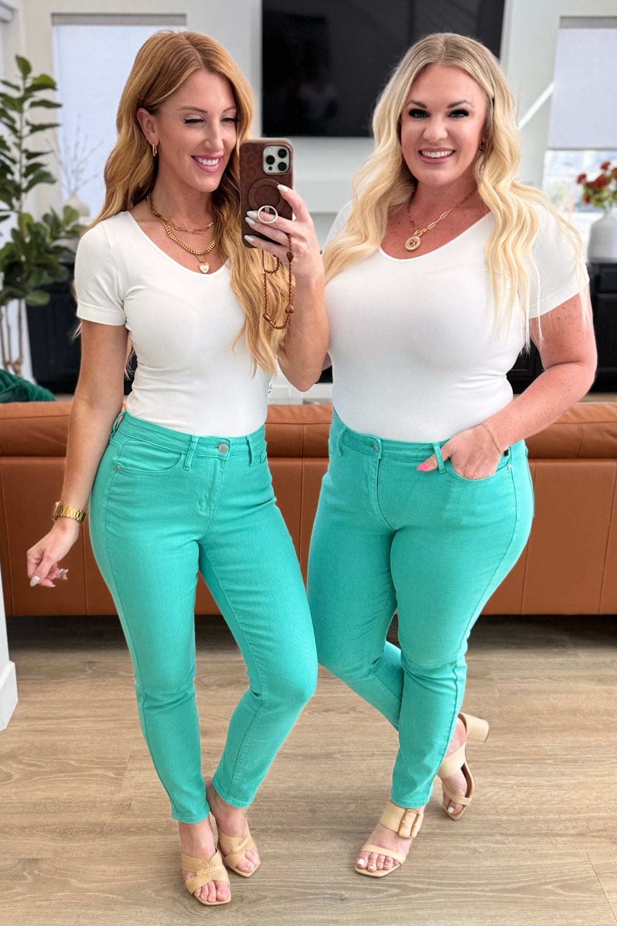 Judy Blue High-Rise Slim Jeans in Aquamarine-Womens-Villari Chic, women's online fashion boutique in Severna, Maryland