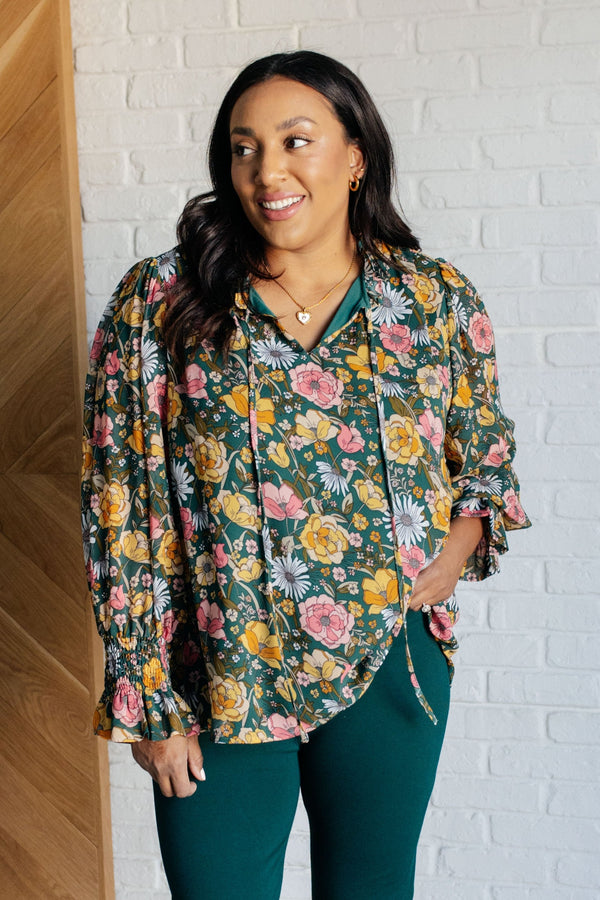 Ideal Ideas Floral Blouse-Blouses-Villari Chic, women's online fashion boutique in Severna, Maryland