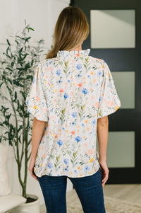 In All This Time Notch Neck Floral Blouse-Womens-Villari Chic, women's online fashion boutique in Severna, Maryland