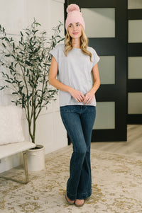 It Starts Here Basic Rolled Sleeve Tee in H Grey-Womens-Villari Chic, women's online fashion boutique in Severna, Maryland