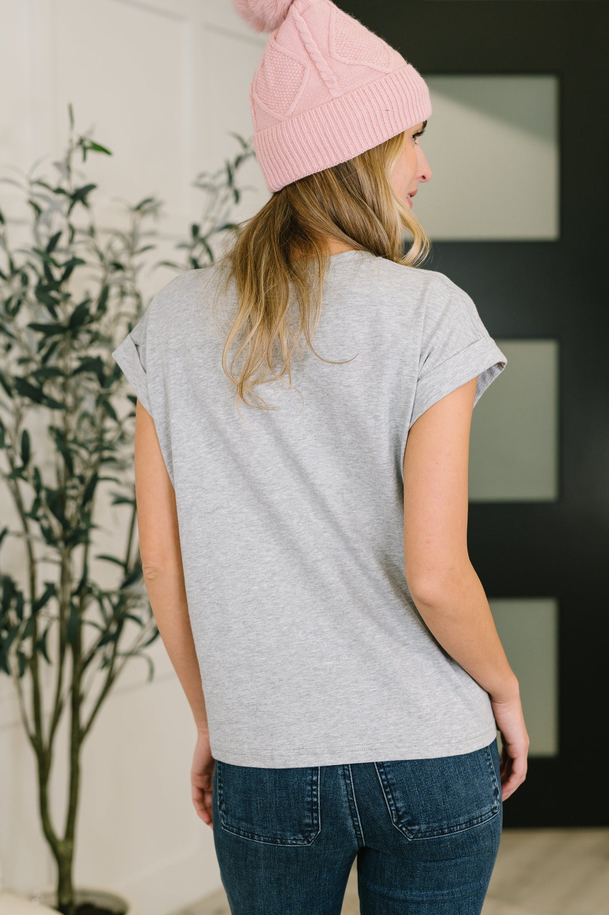 It Starts Here Basic Rolled Sleeve Tee in H Grey-Womens-Villari Chic, women's online fashion boutique in Severna, Maryland