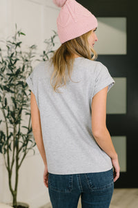 It Starts Here Basic Rolled Sleeve Tee in H Grey-Womens-Villari Chic, women's online fashion boutique in Severna, Maryland