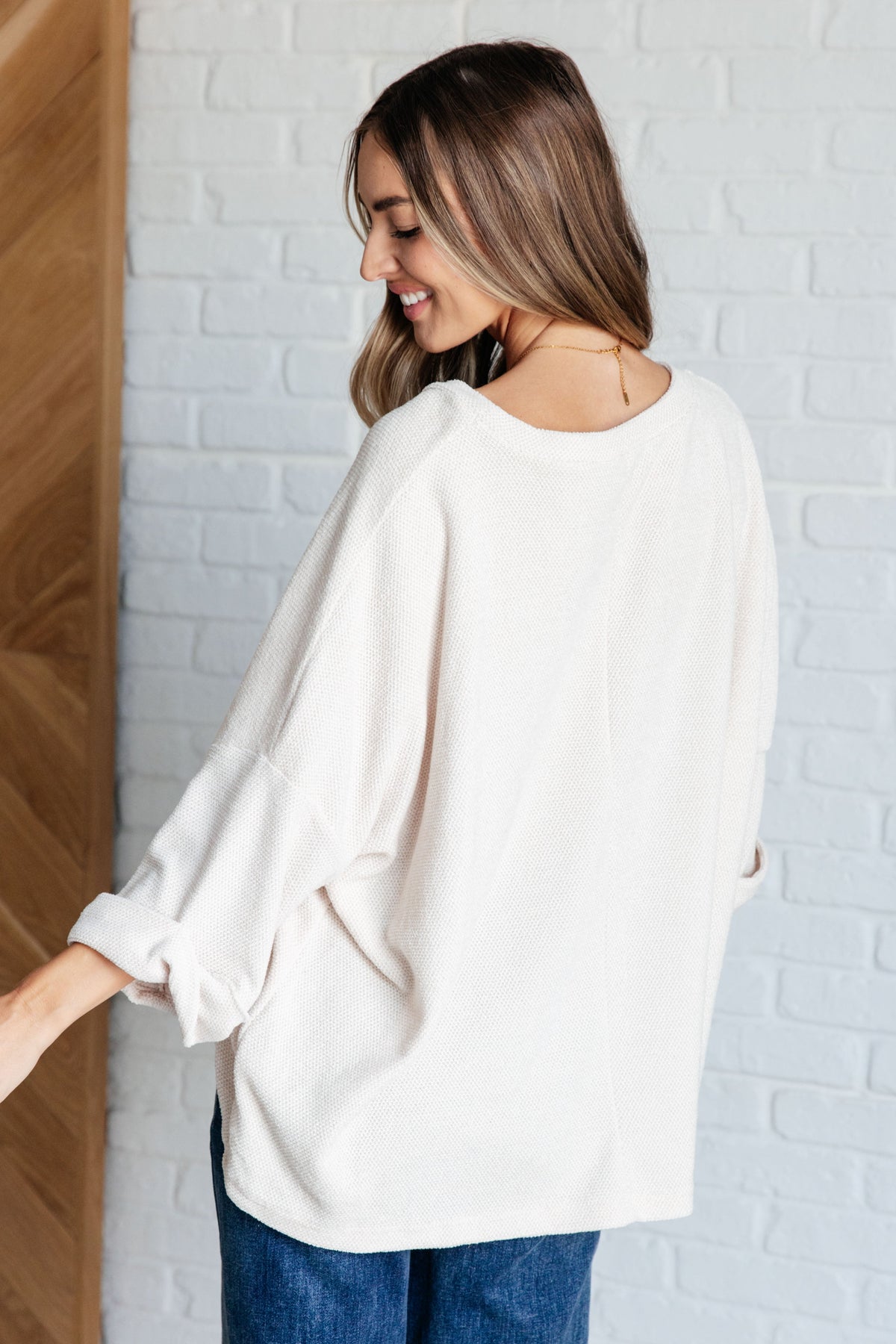 Ivory Thoughts Chenille Blouse-Tops-Villari Chic, women's online fashion boutique in Severna, Maryland