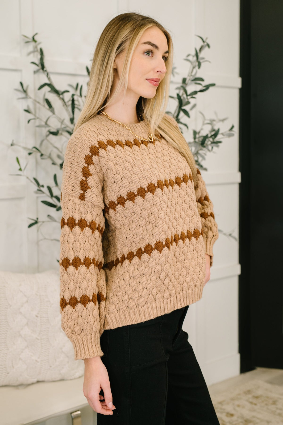 Ivy Lane Textured Sweater in Taupe-Womens-Villari Chic, women's online fashion boutique in Severna, Maryland