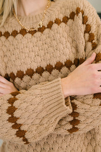 Ivy Lane Textured Sweater in Taupe-Womens-Villari Chic, women's online fashion boutique in Severna, Maryland