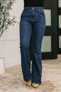 Judy Blue High Waist Flare with Patch Pockets-Womens-Villari Chic, women's online fashion boutique in Severna, Maryland