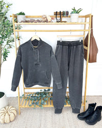 Vintage Wash Joggers - Black-bottoms-Villari Chic, women's online fashion boutique in Severna, Maryland