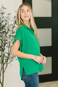 Keep Up Collared Button Down in Green-Womens-Villari Chic, women's online fashion boutique in Severna, Maryland