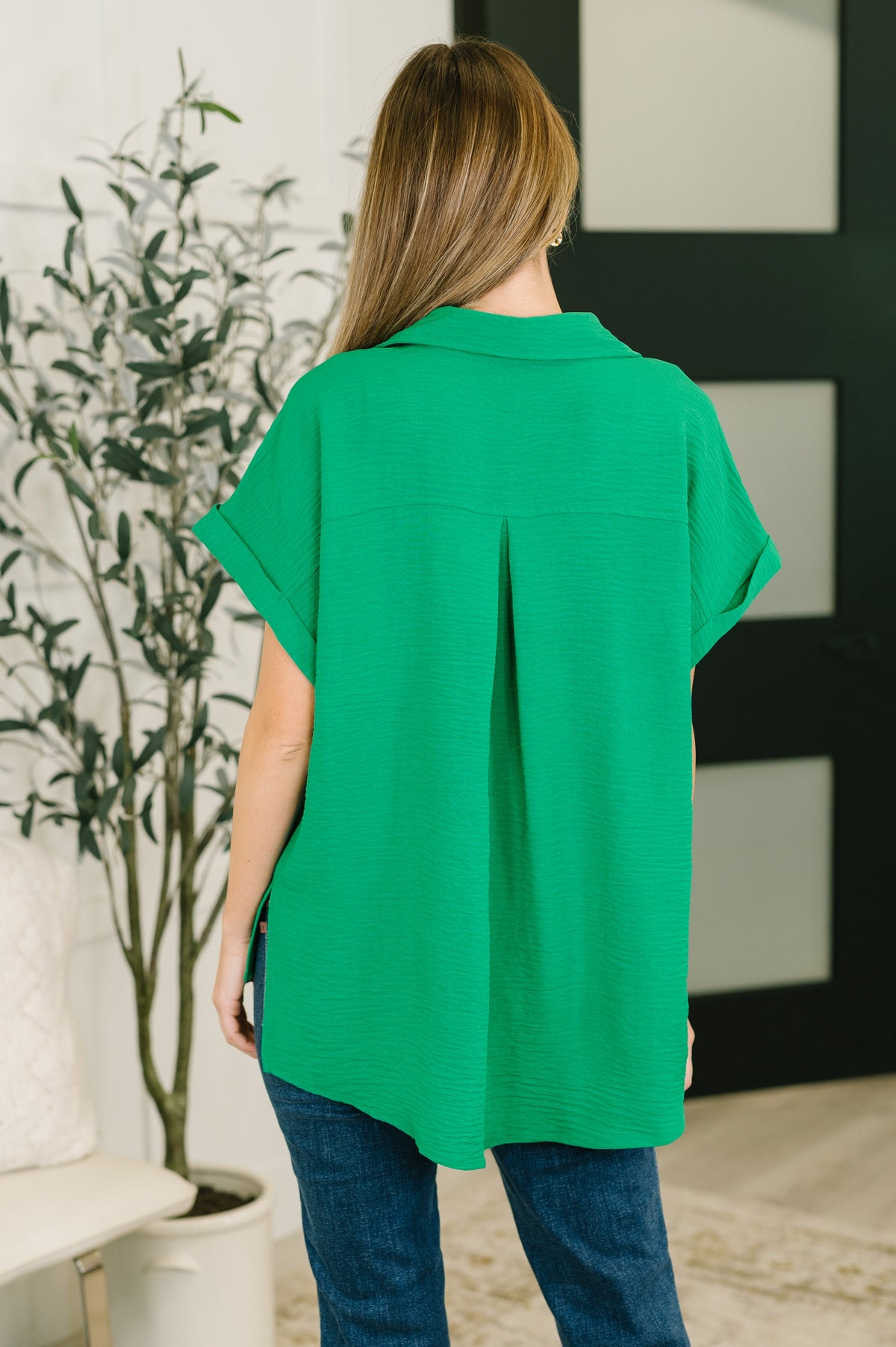 Keep Up Collared Button Down in Green-Womens-Villari Chic, women's online fashion boutique in Severna, Maryland