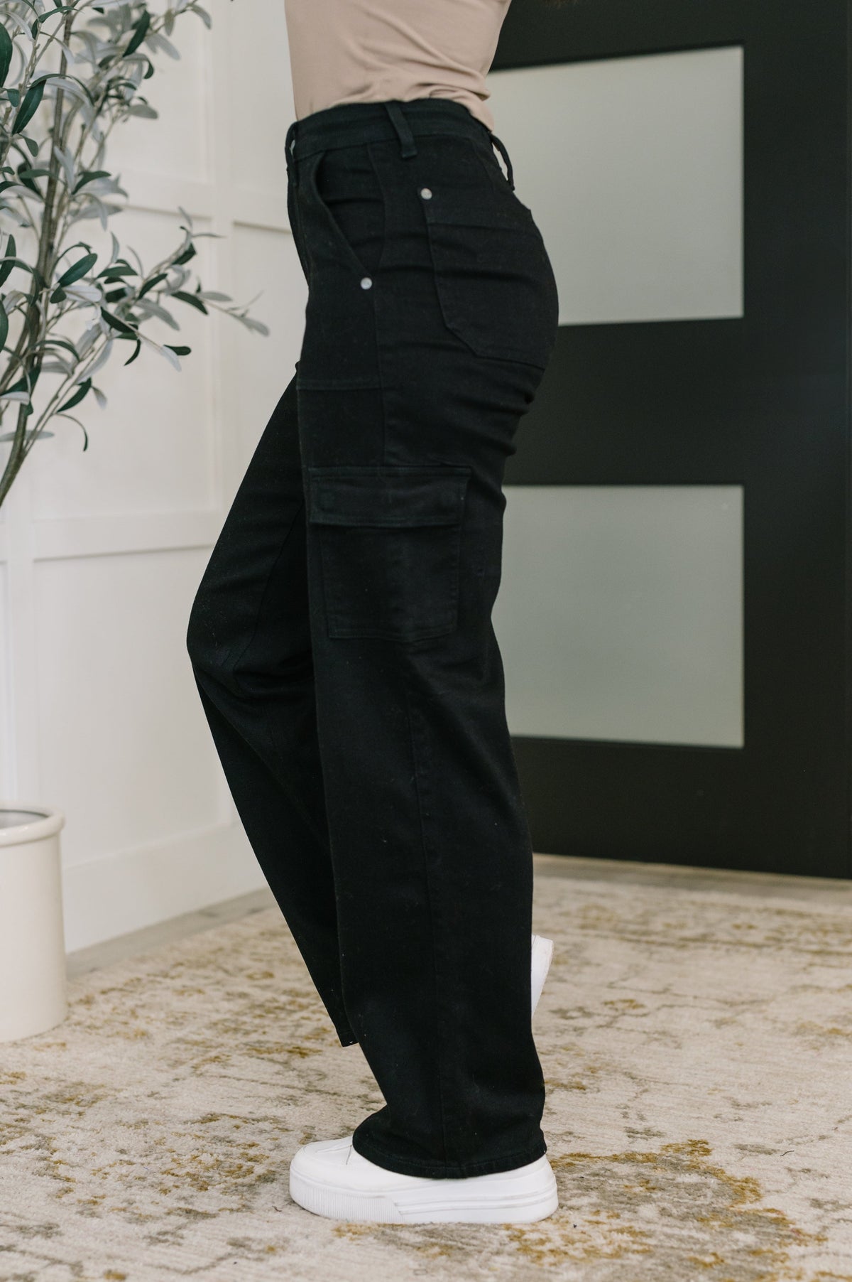 Judy Blue High Waist Cargo Wide in Black-Womens-Villari Chic, women's online fashion boutique in Severna, Maryland