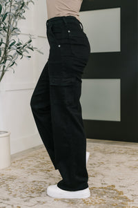 Judy Blue High Waist Cargo Wide in Black-Womens-Villari Chic, women's online fashion boutique in Severna, Maryland