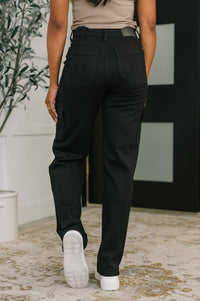 Judy Blue High Waist Cargo Wide in Black-Womens-Villari Chic, women's online fashion boutique in Severna, Maryland