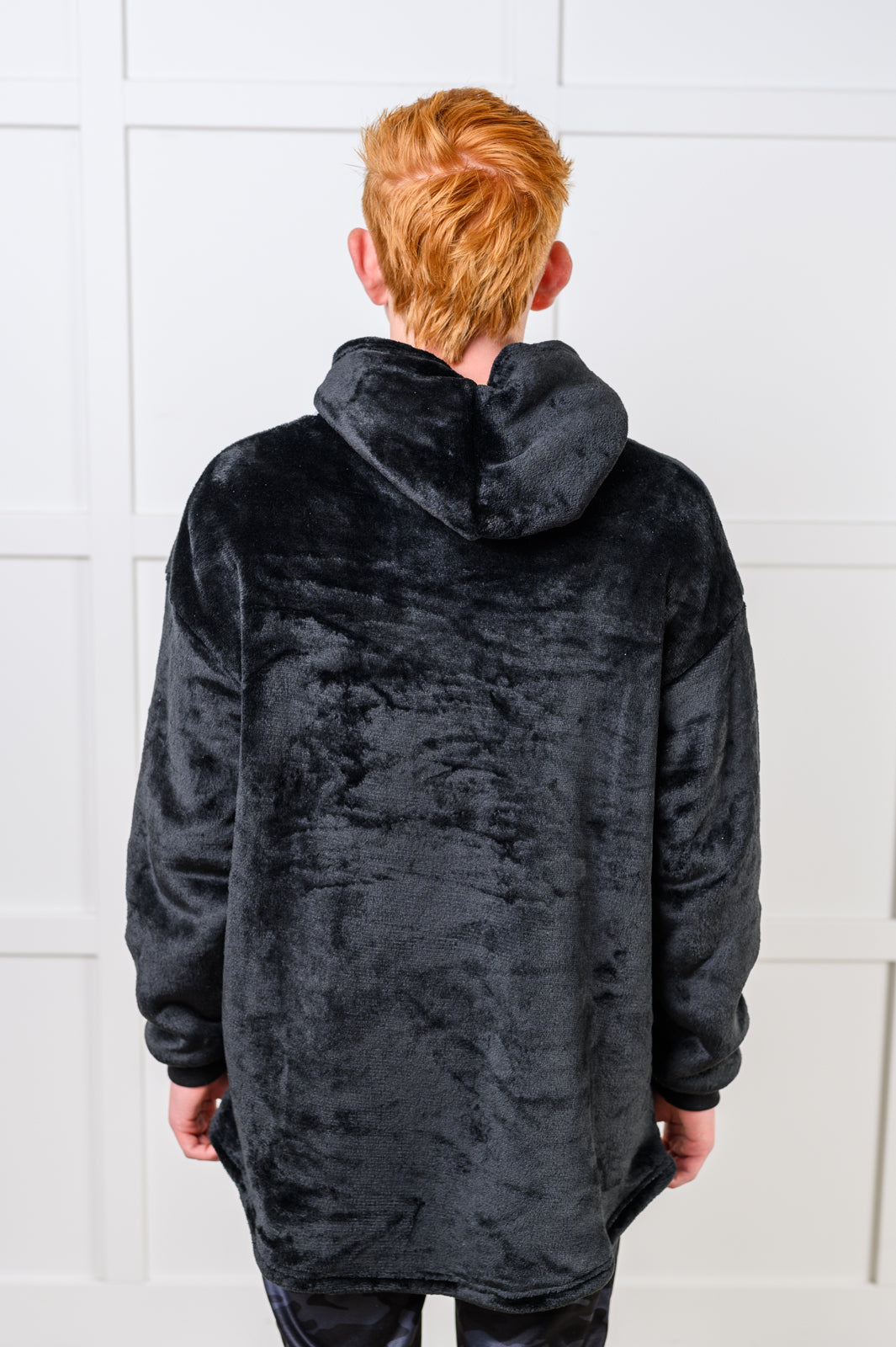 Kids Oversized Hoodie Blanket in Black-Layers-Villari Chic, women's online fashion boutique in Severna, Maryland