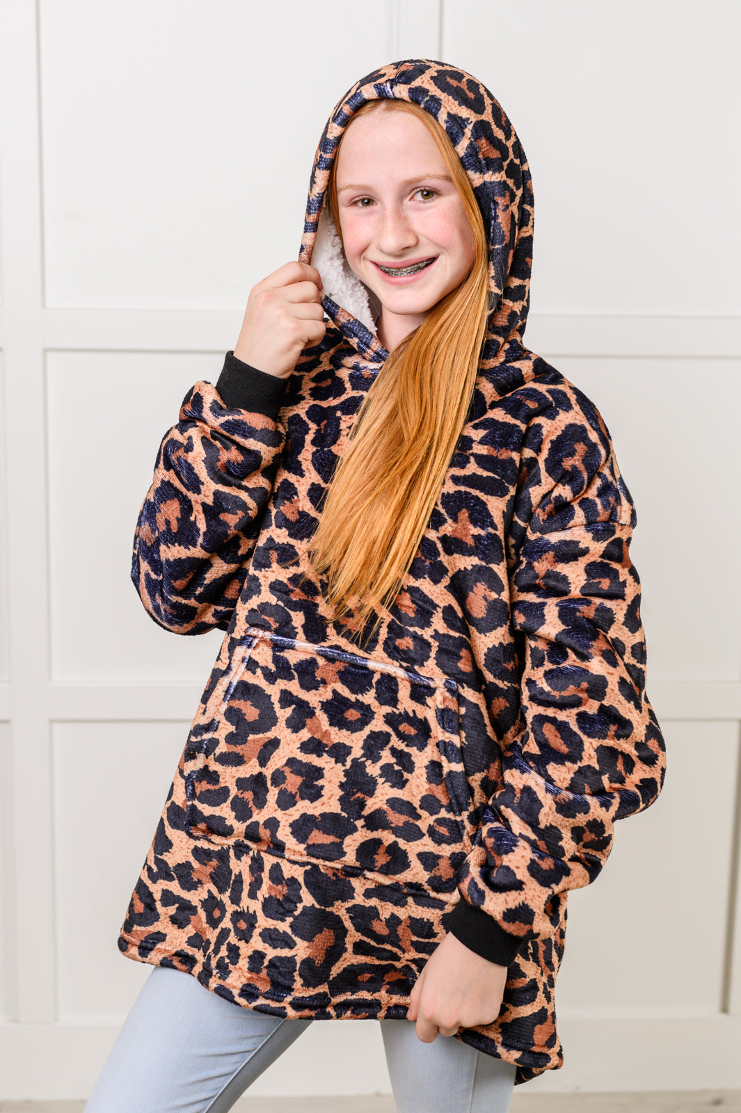 Kids Oversized Hoodie Blanket in Leopard-Layers-Villari Chic, women's online fashion boutique in Severna, Maryland