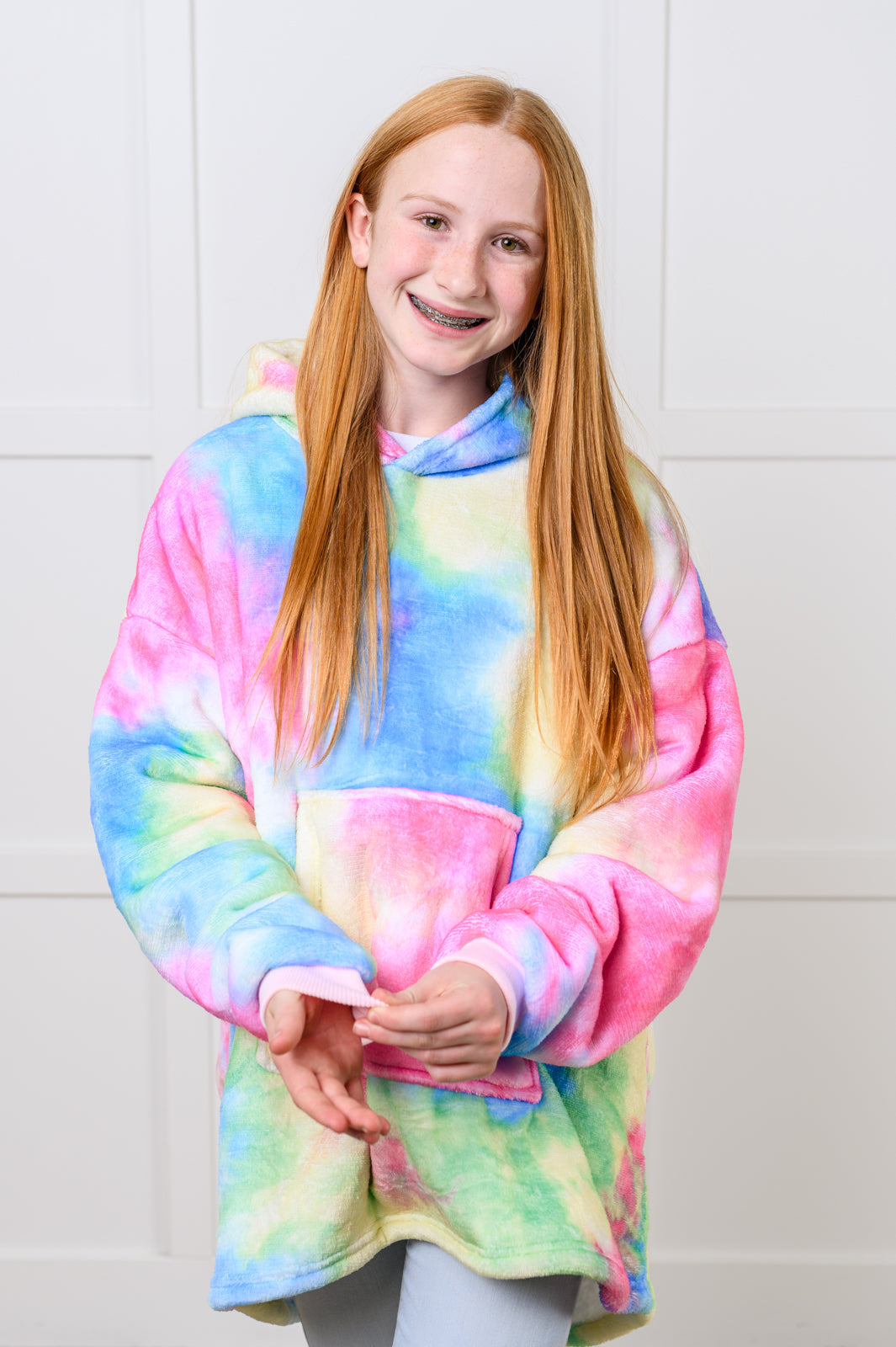 Kids Oversized Hoodie Blanket in Rainbow-Layers-Villari Chic, women's online fashion boutique in Severna, Maryland