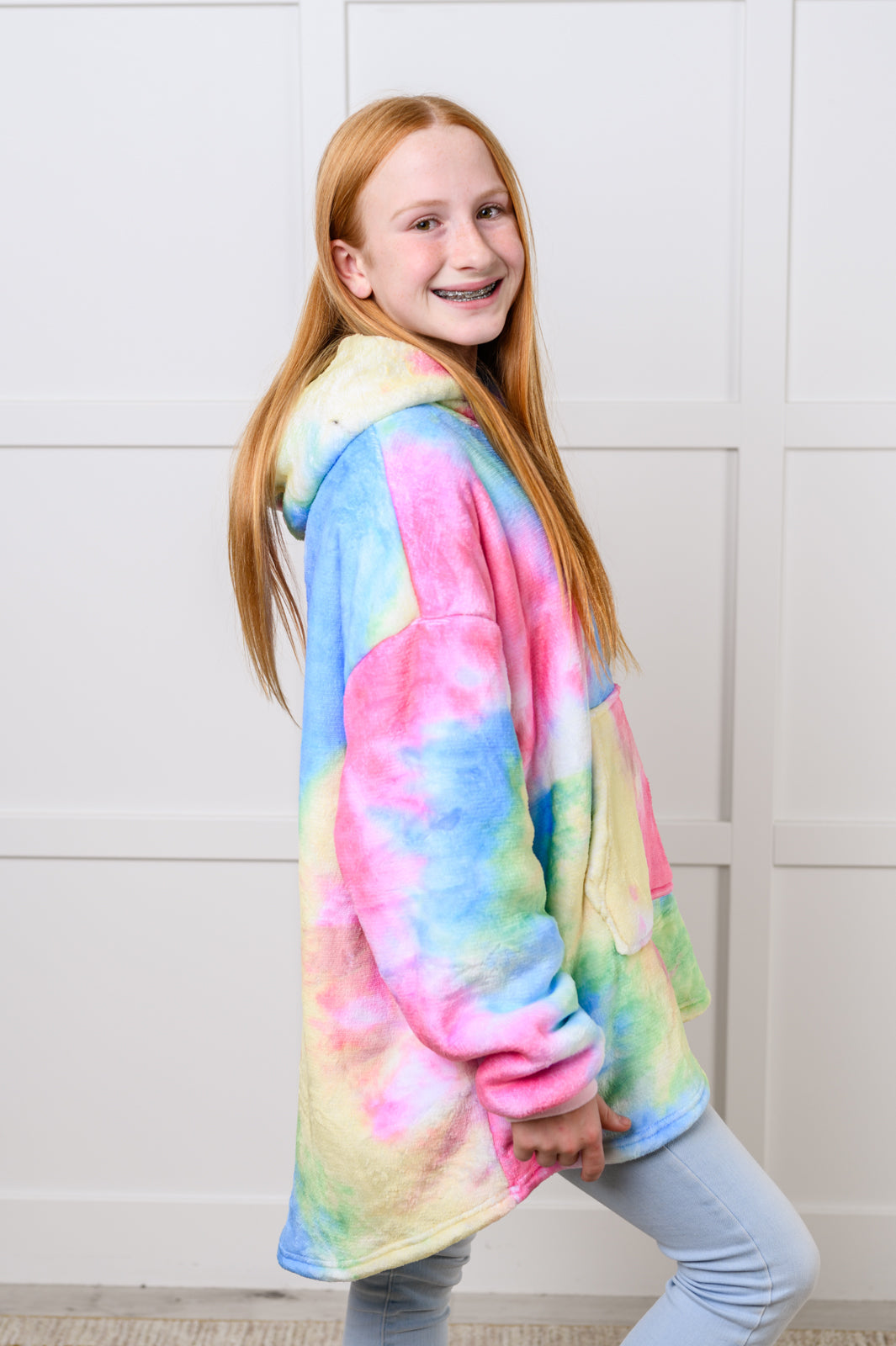 Kids Oversized Hoodie Blanket in Rainbow-Layers-Villari Chic, women's online fashion boutique in Severna, Maryland