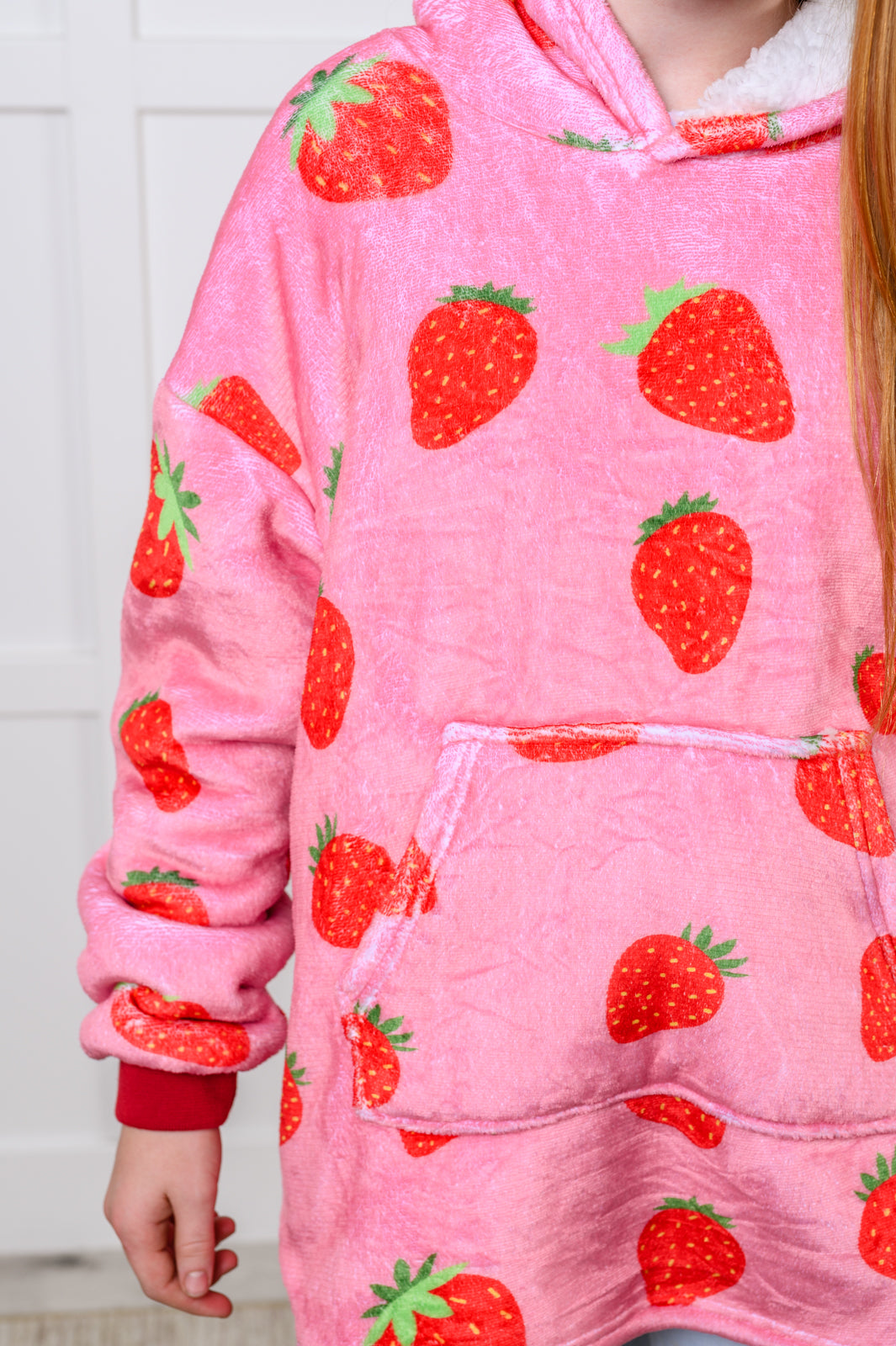 Kids Oversized Hoodie Blanket in Strawberry-Layers-Villari Chic, women's online fashion boutique in Severna, Maryland