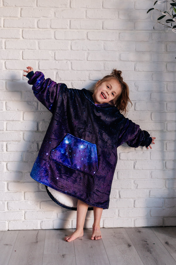 Kids Oversized Hoodie Blanket in Starry Sky-Layers-Villari Chic, women's online fashion boutique in Severna, Maryland