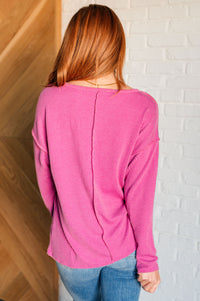 Kinda Sorta Ribbed Top in Magenta-Tops-Villari Chic, women's online fashion boutique in Severna, Maryland