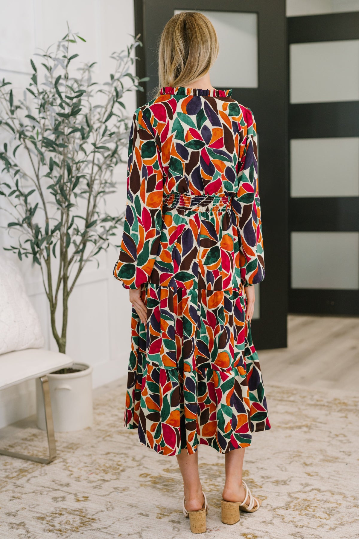 Leafing it All Behind Long Sleeve Tiered Dress-Womens-Villari Chic, women's online fashion boutique in Severna, Maryland