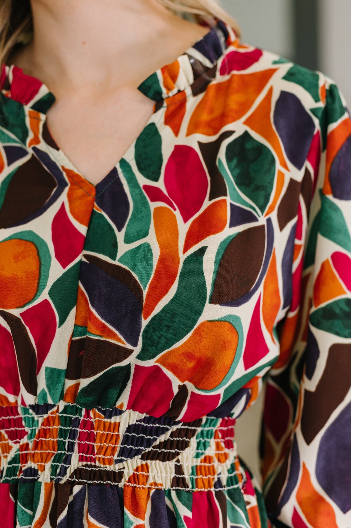 Leafing it All Behind Long Sleeve Tiered Dress-Womens-Villari Chic, women's online fashion boutique in Severna, Maryland