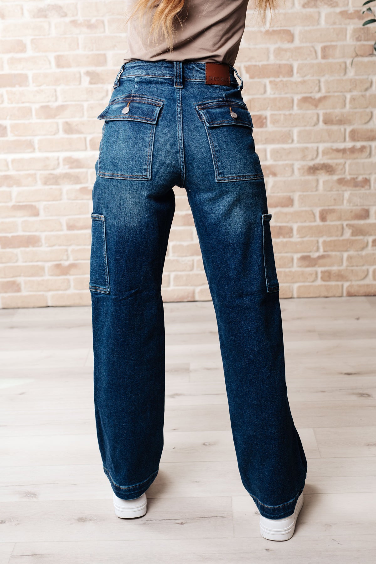 Judy Blue High-Rise Cargo Straight Jeans-Denim-Villari Chic, women's online fashion boutique in Severna, Maryland