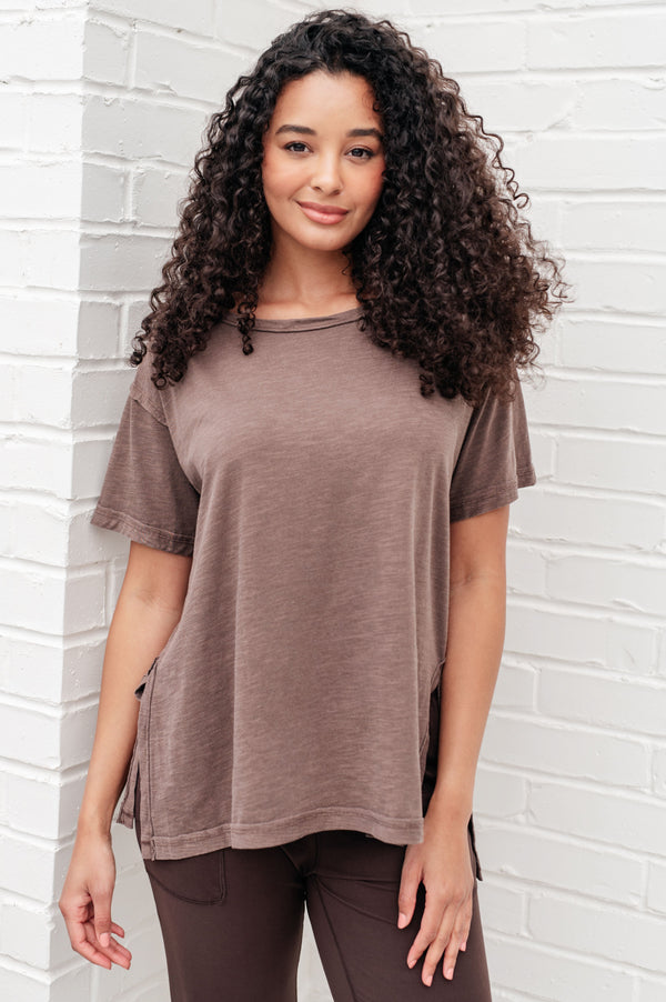 Let Me Live Relaxed Tee in Brown-Tops-Villari Chic, women's online fashion boutique in Severna, Maryland