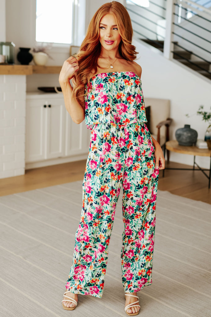 Life of the Party Floral Jumpsuit in Green-Womens-Villari Chic, women's online fashion boutique in Severna, Maryland
