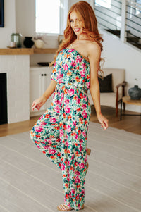 Life of the Party Floral Jumpsuit in Green-Womens-Villari Chic, women's online fashion boutique in Severna, Maryland