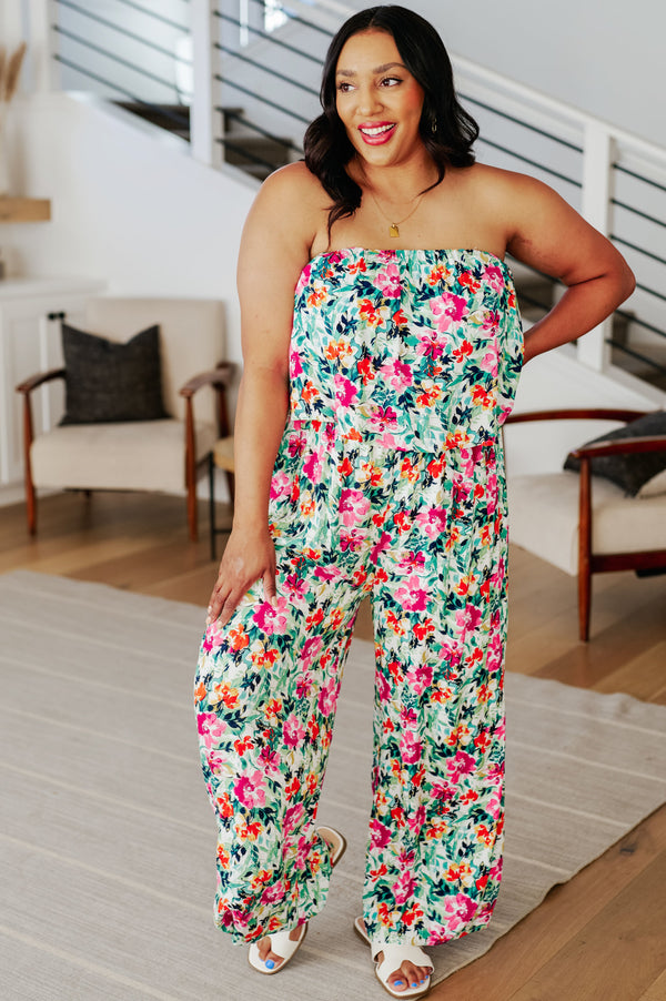 Life of the Party Floral Jumpsuit in Green-Womens-Villari Chic, women's online fashion boutique in Severna, Maryland