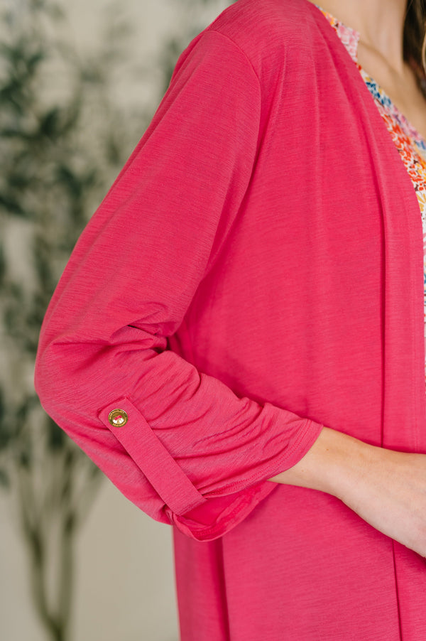 Lizzy Cardigan in Fuchsia-Womens-Villari Chic, women's online fashion boutique in Severna, Maryland