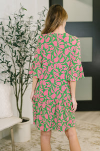 Lizzy Sunday Dress in Emerald Abstract Floral- 3/3/2026 NEW-Womens-Villari Chic, women's online fashion boutique in Severna, Maryland