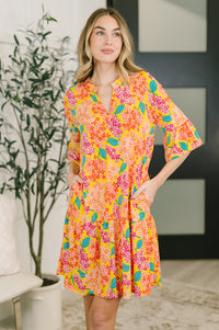 Lizzy Sunday Dress in Leaf Multi Floral- 3/3/2026 NEW-Womens-Villari Chic, women's online fashion boutique in Severna, Maryland