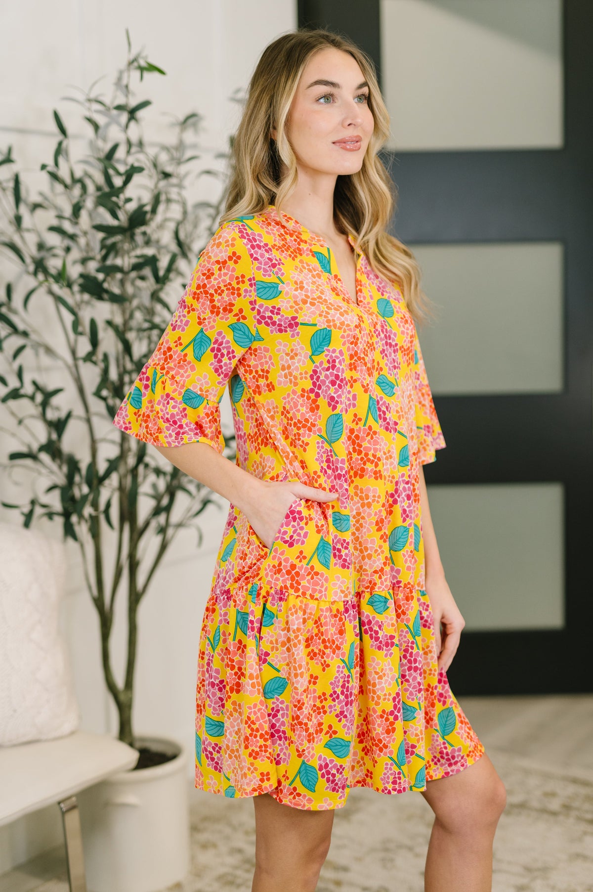 Lizzy Sunday Dress in Leaf Multi Floral- 3/3/2026 NEW-Womens-Villari Chic, women's online fashion boutique in Severna, Maryland