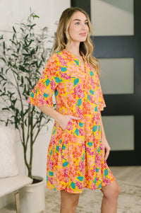 Lizzy Sunday Dress in Leaf Multi Floral- 3/3/2026 NEW-Womens-Villari Chic, women's online fashion boutique in Severna, Maryland