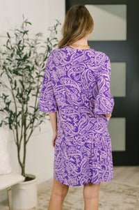 Lizzy Sunday Dress in Purple Paisley- 3/3/2026 NEW-Womens-Villari Chic, women's online fashion boutique in Severna, Maryland