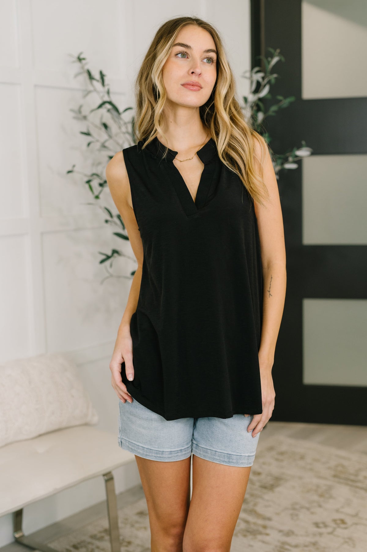 Lizzy Tank Top in Black-Womens-Villari Chic, women's online fashion boutique in Severna, Maryland