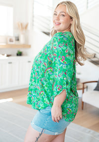 Lizzy Top in Emerald and Magenta Paisley-Tops-Villari Chic, women's online fashion boutique in Severna, Maryland