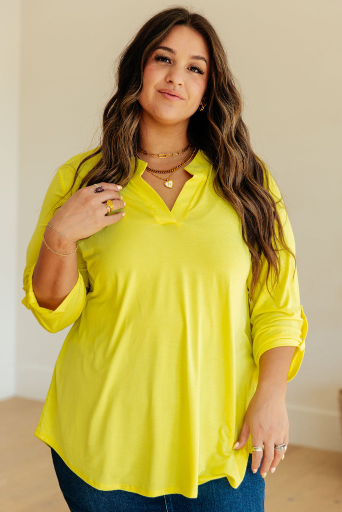 Lizzy Top in Neon Yellow-Womens-Villari Chic, women's online fashion boutique in Severna, Maryland