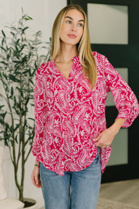 Lizzy Top in Pink Paisley-Womens-Villari Chic, women's online fashion boutique in Severna, Maryland