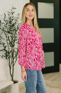 Lizzy Top in Pink Paisley-Womens-Villari Chic, women's online fashion boutique in Severna, Maryland