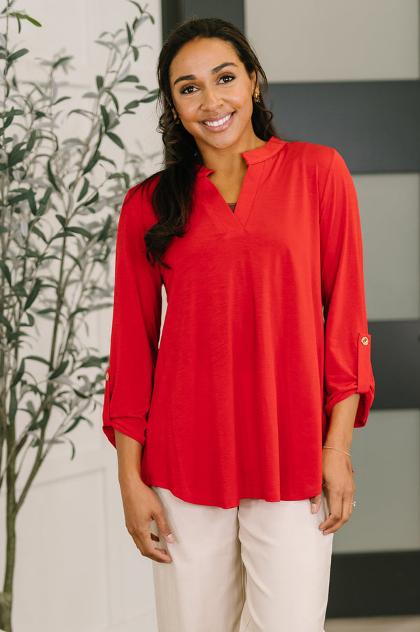 Lizzy Top in Red-Womens-Villari Chic, women's online fashion boutique in Severna, Maryland