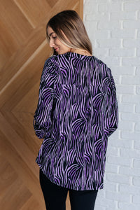 Lizzy Top in Violet and Black Multi Stroke-Blouses-Villari Chic, women's online fashion boutique in Severna, Maryland