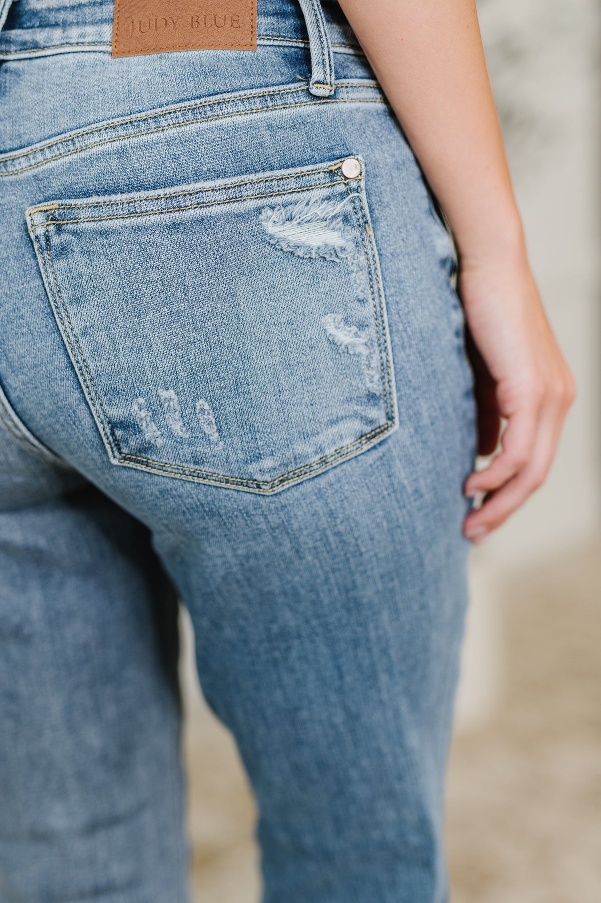 Judy Blue Mid Rise Vintage Wash Bootcut Jeans-Womens-Villari Chic, women's online fashion boutique in Severna, Maryland