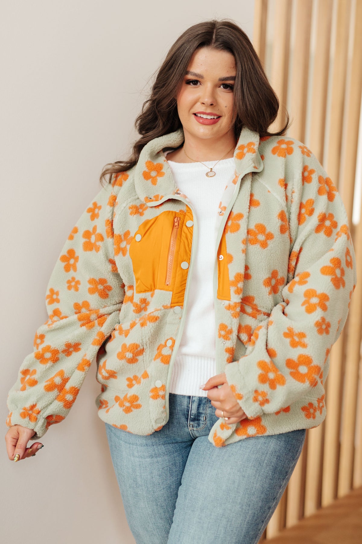 Love It Don't Leave It Floral Fleece Jacket-Layers-Villari Chic, women's online fashion boutique in Severna, Maryland