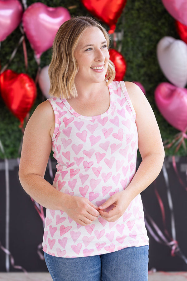 Ava Tank - Blushing Pink Hearts-tank-Villari Chic, women's online fashion boutique in Severna, Maryland