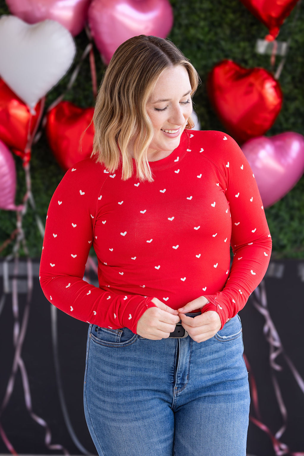 Blair Long Sleeve Top - Sweetheart Red-Tops-Villari Chic, women's online fashion boutique in Severna, Maryland