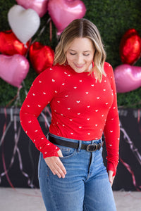 Blair Long Sleeve Top - Sweetheart Red-Tops-Villari Chic, women's online fashion boutique in Severna, Maryland