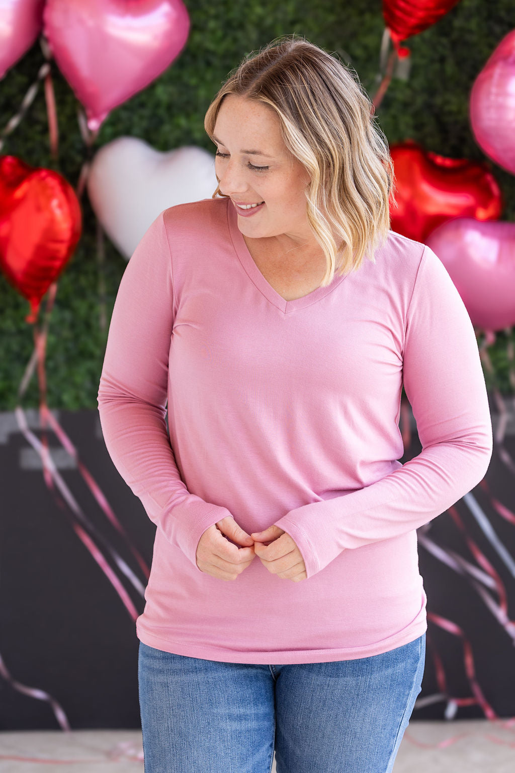 Larissa Long Sleeve Top - Rose-Tops-Villari Chic, women's online fashion boutique in Severna, Maryland